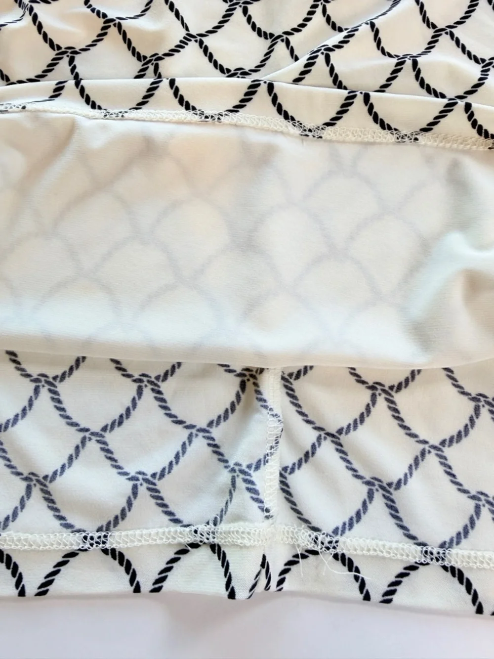Tommy Hilfiger‎ Rope Print Sleeveless Blouse Twisted Knot V-Neck Nautical